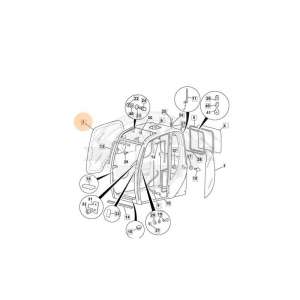 ������ ������ 827/80217 (Side Glass Rh) ��� JCB JS360 - ����������� 1